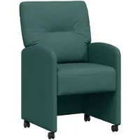vidaXL Esszimmerstühle mit Rollen 2 Stk. Stoff Dunkelgrün