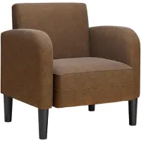 vidaXL Sessel mit Armlehnen Braun 54 cm Kunstleder