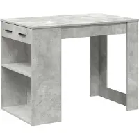 vidaXL Schreibtisch mit Schubladen und Ablage Betongrau 102x62x77,5 cm