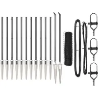 vidaXL Sechseckzaun mit Pfosten 25 x 1 m PVC-beschichteter Stahl Grau