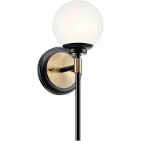 Kichler Wandlampe Benno 1, dimmbar, schwarz, für Wohn- / Esszimmer, Metall, Modern, Wandleuchte, Wandlampe Innen