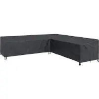 vidaXL Möbelbezug Schwarz 325 x 325 x 80 cm 210D Oxford Stoff
