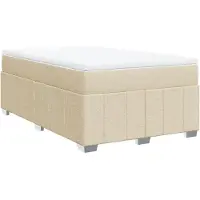 Syfax Boxspringbett mit Matratze Creme 120x200 cm Stoff
