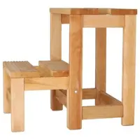 Aranaz MUEBLEAR - Trittleiterhocker 2 Stufen geölt 32 x 23 x 40 cm