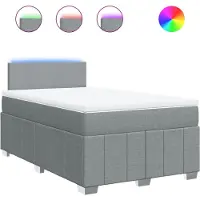 Syfax Boxspringbett mit Matratze Hellgrau 120x200 cm Stoff