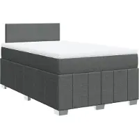 Syfax Boxspringbett mit Matratze Dunkelgrau 120x200 cm Stoff
