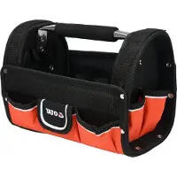 YATO YT-74371, Schwarz, Rot, Polyester, Edelstahl, 9 Taschen, Feuchtigkeitsbeständig, Wasserdicht, 304 mm, 190 mm