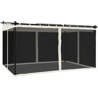 vidaXL Pavillon mit Netzwänden Creme 4x3 m Stahl
