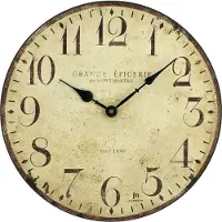 Lowell Retro Wanduhr aus Holz, 30 cm, mit stilvollen Ziffern und Metallzeigern