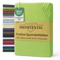EXKLUSIV HEIMTEXTIL Frottee Spannbettlaken Premium 180 - 200 x 200 cm Apfelgrün 80% Baumwolle 20% Polyester Öko - Tex Zertifiziert Bed-Sheet Bettlake