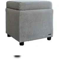 KAWOLA Hocker mit Stauraum IDA Stoff grau