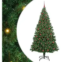 vidaXL Künstlicher Weihnachtsbaum mit 300 LEDs mit Ständer Grün 210 cm