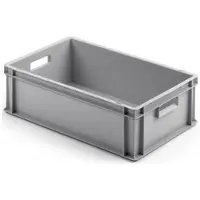 Proregal Eurobehälter mit offenem Griff | HxBxT 17,5x40x60cm | 30 Liter | Grau | Eurobox, Transportbox, Transportbehälter, Stapelbehälter