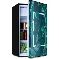 Klarstein CoolArt Kühl-Gefrier-Kombination - Kühlschrank mit 2 Kühl-Ebenen, Design-Front, Thermostat mit 5 Stufen, 0 bis 10 °C, Fassungsvermögen: 79 Liter, Motiv: Wald