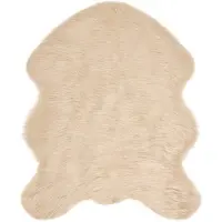 vidaXL Teppich aus Kunstschaffell TAFALLA Beige 50 x 80 cm Polyester