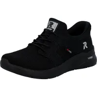 Rieker Slip-On Sneaker "Ready2GO", Damen, Gr. 43, Textil, schwarz, Lederimitat, Textil, Basic, Schuhe Slip-On Sneaker, Schlupfschuh, Freizeitschuh, Halbschuh mit Gummizug, Topseller