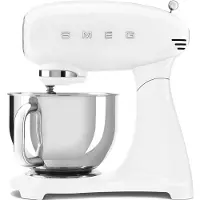 Smeg Küchenmaschine SMF05WHEU im 50er-Jahre-Stil, 1000 W, 4,8 l, 10 Geschwindigkeitsstufen, Weiß
