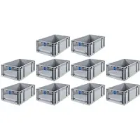 Proregal SparSet 10x Eurobox NextGen Insight Cover HxBxT 22 x 40 x 60 44 Liter Hoch/Blau Eurobehälter Transportbox