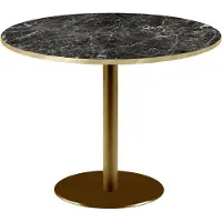 Restootab Runder Tisch Ø 120 cm Rom Bistro aus glänzendem schwarzem Marmor