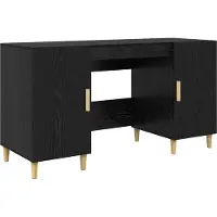 vidaXL Schreibtisch Schwarz Eichen-Optik Holzwerkstoff