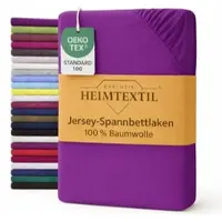 EXKLUSIV HEIMTEXTIL Jersey Spannbettlaken 60 x 120 cm Lila 100% Baumwolle Öko - Tex Zertifiziert Bed-Sheet Bettlaken Spannbetttuch