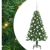 vidaXL Künstlicher Weihnachtsbaum mit 150 LEDs mit Ständer Grün 120 cm