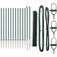 vidaXL Sechseckzaun mit Pfosten 25 x 1,4 m PVC-beschichteter Stahl