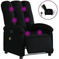 vidaXL Massagesessel Elektrisch Schwarz Stoff