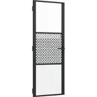 vidaXL Glastür Schwarz 76 x 3,5 x 201,5 cm Aluminium