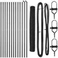 vidaXL Bodenmontierter Sechseckzaun 25 x 1 m PVC-beschichteter Stahl