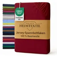 EXKLUSIV HEIMTEXTIL Jersey Spannbettlaken Premium 100 x 200 cm Bordeaux 100% Baumwolle Öko - Tex Zertifiziert Bed-Sheet Bettlaken Spannbetttuch Topper