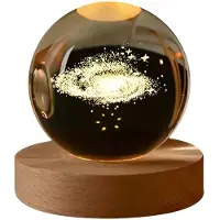 ITImport GLASKUGEL-NACHTLAMPE 6cm USB-betrieben für KINDERZIMMER Galaxy