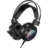 Hoco Kabelkopfhörer USB A + Klinke 3,5 mm mit Mikrofon Gaming W110 2 m schwarz