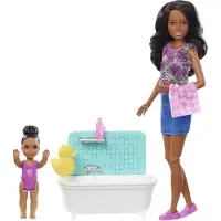 Mattel "Skipper Babysitters Inc." Puppen und Bad Spielset (schwarzhaarig)