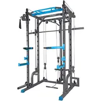 Thunder Kraftstation - - SLIDE Smith Machine mit Klimmzugstange, 250 kg Belastbarkeit, für 31 mm und 50 mm Gewichtsscheiben