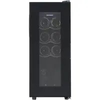 Heinner HRV-A28DRM8 Weinkühlschrank 28L, 8 Flaschen, LED-Display, 3 Ablage, wendbare Tür, Schwarz