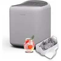 Klarstein SparkIce Eiswürfelmaschine, 15 kg/Tag, Eiswürfel in 6 Min., Touchpad, 2 Eiswürfelgrößen, Automatische Reinigung, Eiswürfelbereiter für Getränke & Smoothies, Weiß