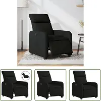 The Living Store Relaxsessel Elektrisch Schwarz Stoff