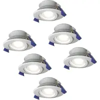 HOFTRONIC™ LED Einbaustrahler Lima 4W 6500K GU10 IP65 Weiß Dimmbar Schwenkbar 6er Set
