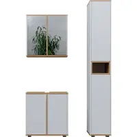 Vicco Badmöbel-Set Didi Weiß/Artisan 3 Teile mit Hochschrank, Model 49395