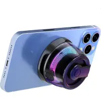 Cazy Magnetischer Drahtloser Lautsprecher, Kompatibel mit MagSafe-Geräten, LED-Lichter, USB-C Laden, 10 Stunden Hörzeit, Schwarz