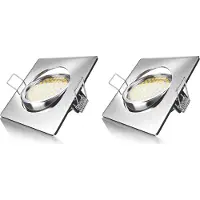 Brandson 2x LED Einbaustrahler in Edelstahl Optik, schwenkbarer Deckenspot mit 320 Lumen / Warmweiß