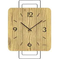 AMS W9700 Wanduhr mit Metall-Design und Wildeiche-Zifferblatt