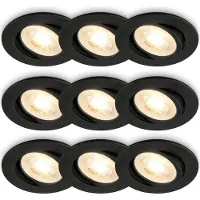 Briloner PIWO 3x3er Set LED Einbauleuchten, Schwenkbar, Schwarz, Ø8 x 2,2 cm