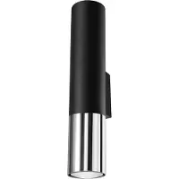 Sollux Loopez Spotlight Deckenleuchte, zylindrischer Schirm + 2-Metall-Kombination, austauschbare GU10-Glühbirne, 1 x 40 W, Stahl, Schwarz &