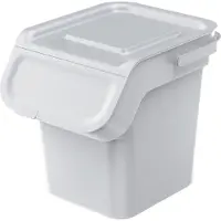 Prosperplast Kaddi Q Abfalleimer 20L mit Aktivkohlefilter, Mülltrennungsbehälter Deckel Recycling Recyclingbehälter Abfallsortierkorb Behälter (Aschgrau)