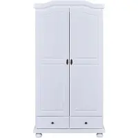 Ebuy24 Reusal Kleiderschrank 2 Türen, 2 Schubladen, weiss.