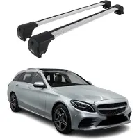 Omtec Dachträger Grundtäger für Mercedes C Klasse S205 Kombi 2015-2021 75kg Alu Silber