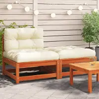 vidaXL CLORIS Gartensofa ohne Armlehnen mit Kissen und Hocker - Gartenstühle LL0000256281