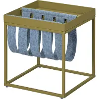 Ebuy24 Cute Couchtisch mit Magazinhalter olivenfarben und grau.